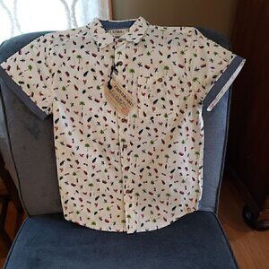 NWT NEW Free Planet Boys Short Sleeve Button-Down Shirt